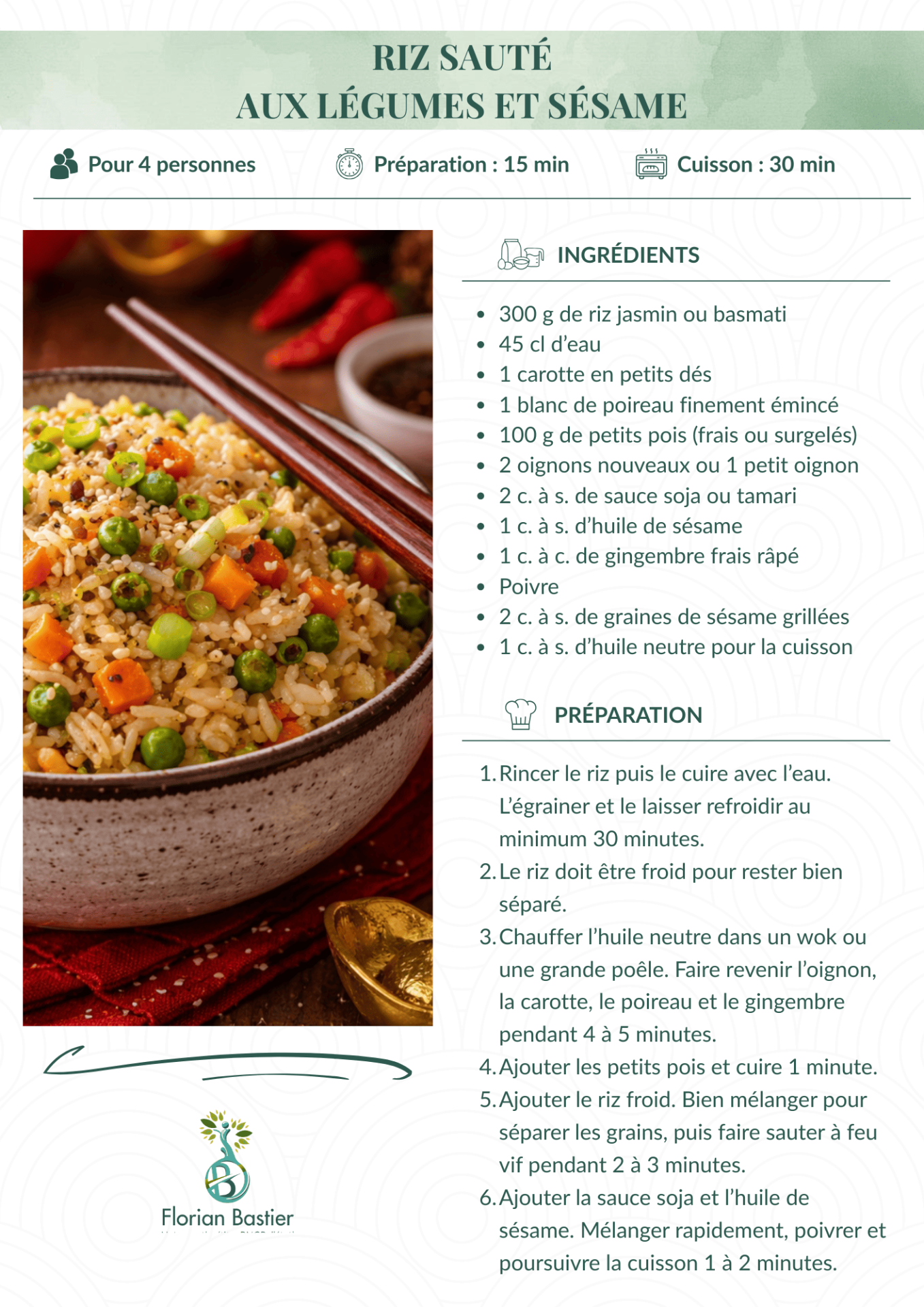 Riz sauté aux légumes et sésame