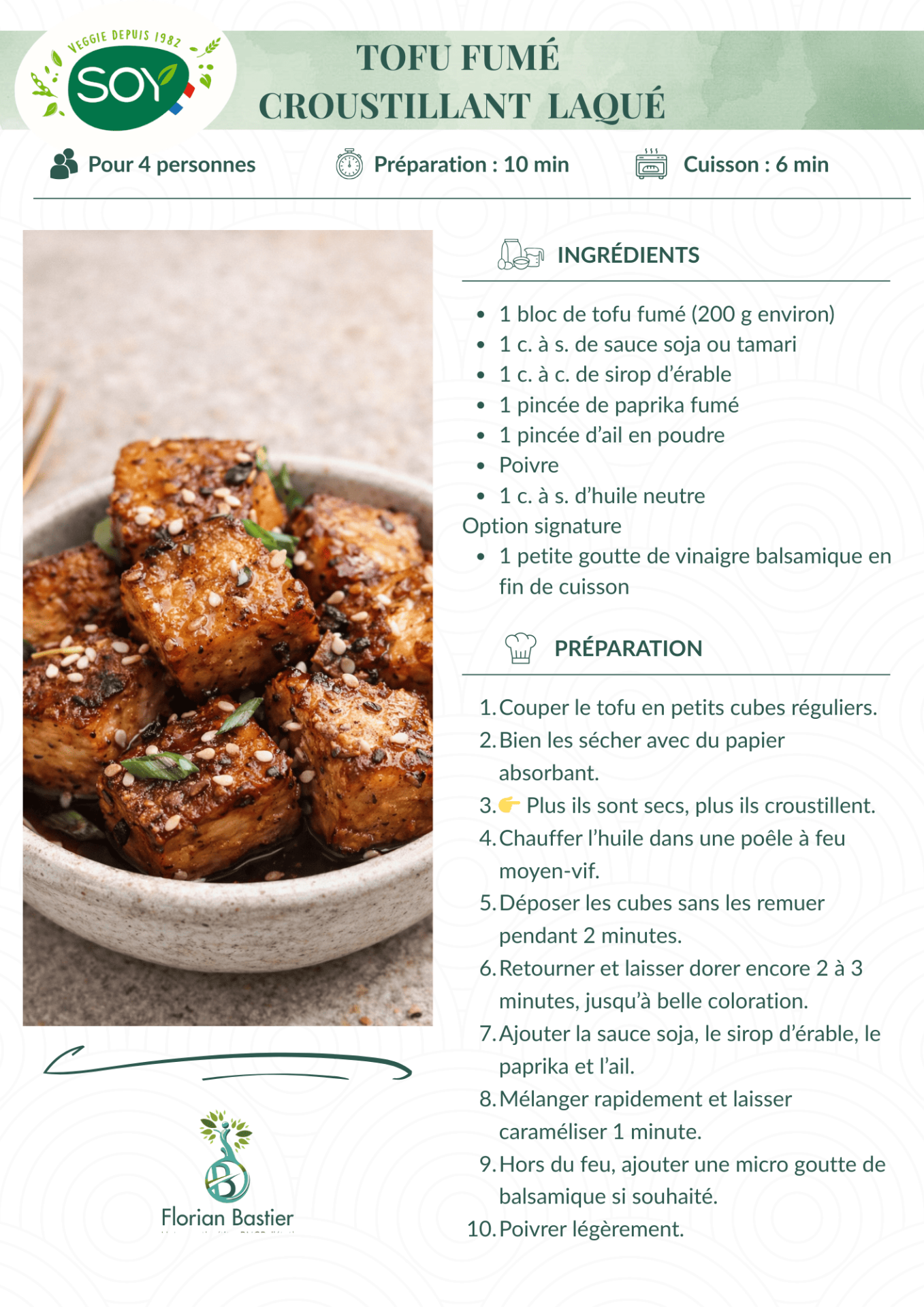 Tofu fumé croustillant laqué