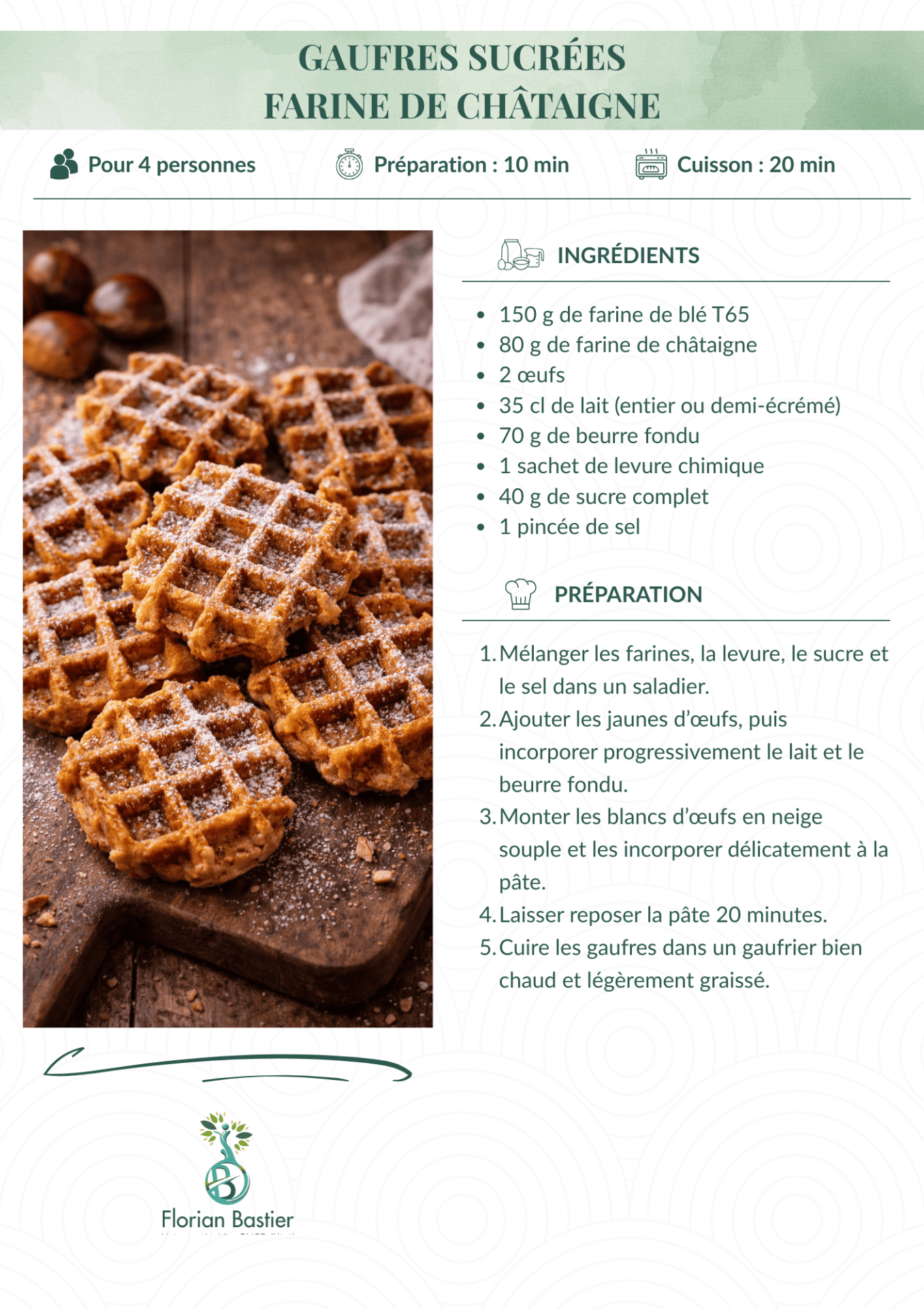 Gaufres sucrées farine châtaigne