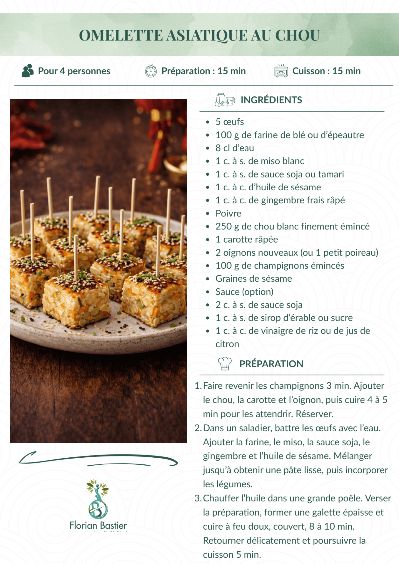 Omelette asiatique au chou