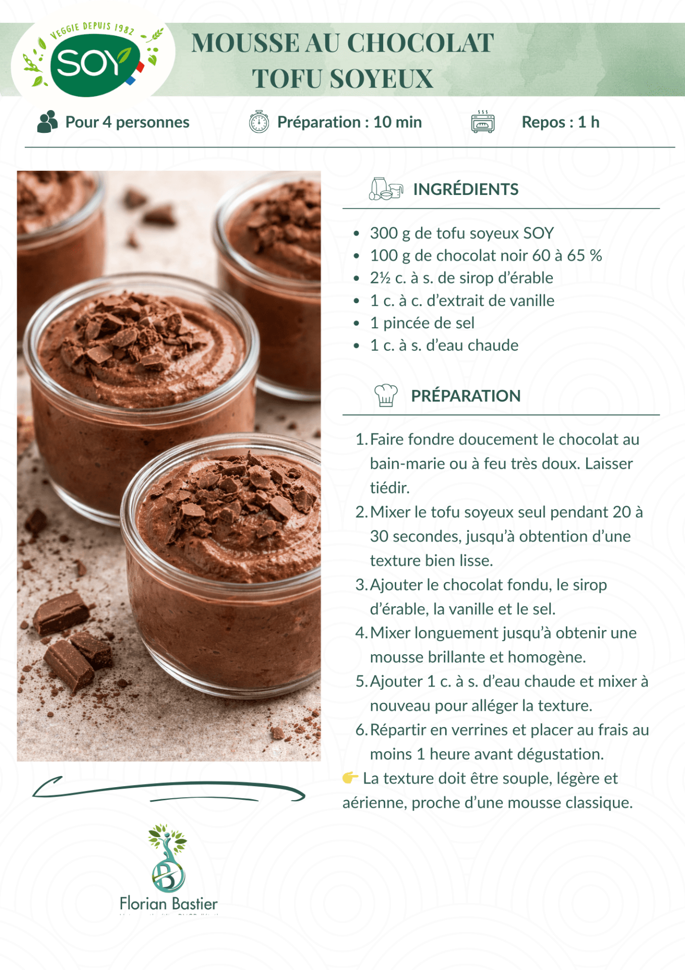 Mousse au chocolat tofu soyeux